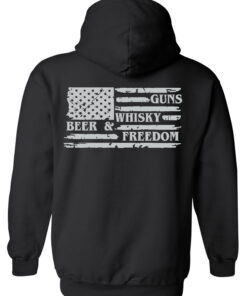 Salty Patriot Guns Whisky Beer and Freedom Hoodie